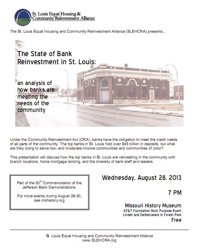 SLEHCRA State of Bank Reinvestment flyer